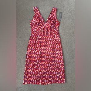 Lesley Evers Orange and Purple Patterned Dress